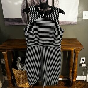Banana Republic Black and White Sleeveless Dress